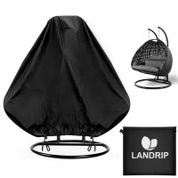 Landrip Double Egg Chair Cover, Double Hanging Chair Covers, 420D Oxford Heavy Duty Waterproof Egg Chair Covers, Windproof, Anti-UV Rattan Wicker Swing Chair Cover, 232X203cm